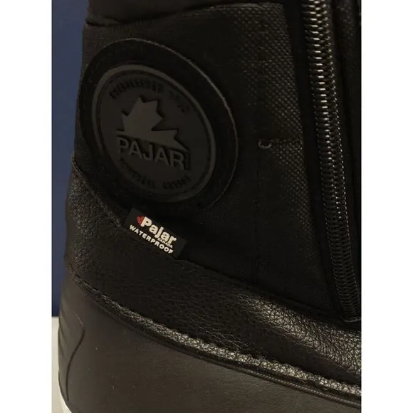 Pajar Ankle Duck Boots Womens Size‎ 6 Black Waterproof Round Toe Lace Up