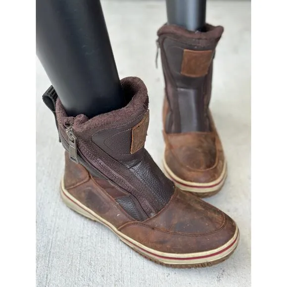 Pajar Canada Ankle Boots Men's 9-9.5 Waterproof Impermeable Brown Leather Zipper
