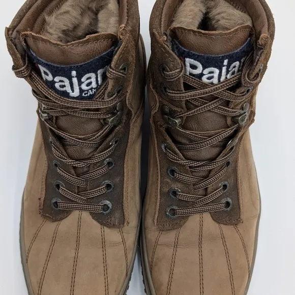 Pajar Canada Genaro Men’s Brown Fur Lined Waterproof Snow Boots Size 9-9.5 EUC