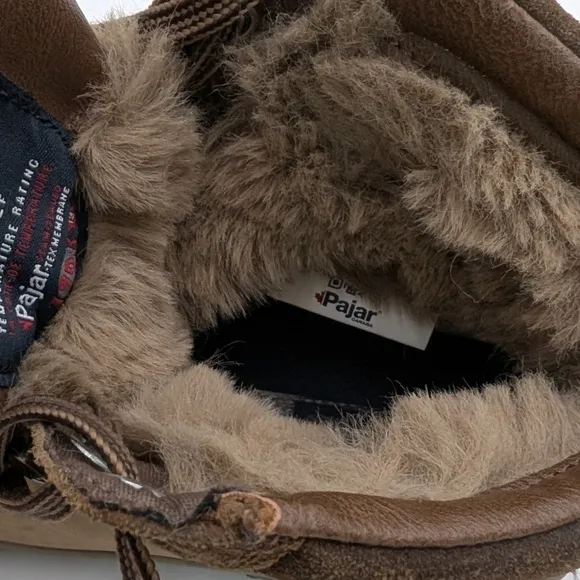 Pajar Canada Genaro Men’s Brown Fur Lined Waterproof Snow Boots Size 9-9.5 EUC