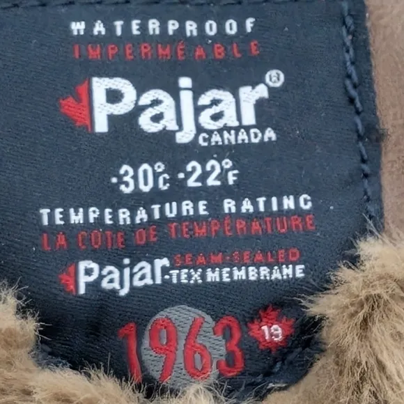 Pajar Canada Genaro Men’s Brown Fur Lined Waterproof Snow Boots Size 9-9.5 EUC