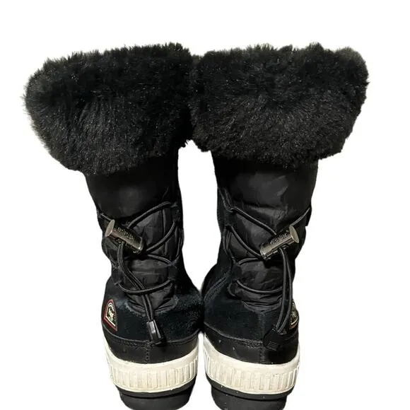 Pajar Canada Kady Black Waterproof Leather &amp; Fur Winter Boots Women’s Size 8-8.5