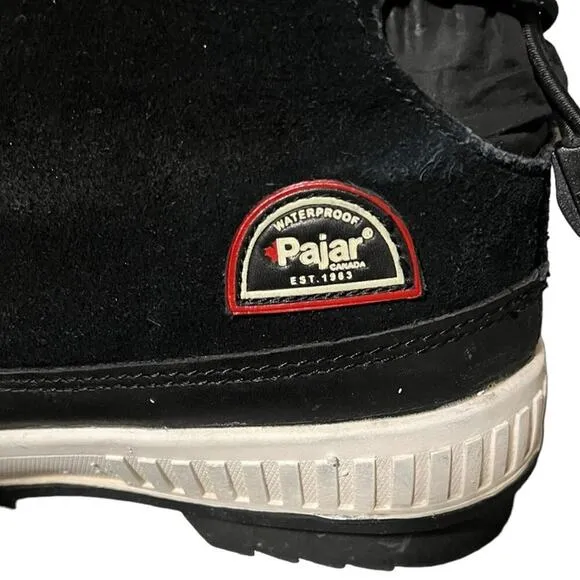 Pajar Canada Kady Black Waterproof Leather &amp; Fur Winter Boots Women’s Size 8-8.5