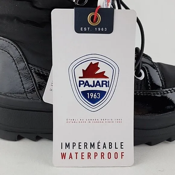 PAJAR Youth Tacey Black Winter Waterproof Zip Up Boot Thermal -30°C Size US 1.5