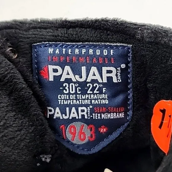 PAJAR Youth Tacey Black Winter Waterproof Zip Up Boot Thermal -30°C Size US 1.5