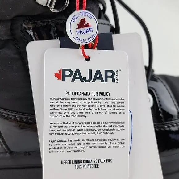 PAJAR Youth Tacey Black Winter Waterproof Zip Up Boot Thermal -30°C Size US 1.5