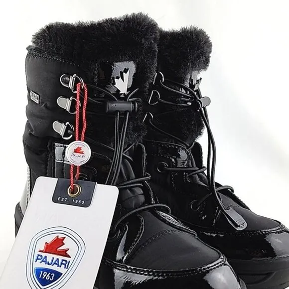 PAJAR Youth Tacey Black Winter Waterproof Zip Up Boot Thermal -30°C Size US 1.5