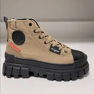 Palladium Revolt HI TX Tan and Black High-Top Boots - 6.5 NIB