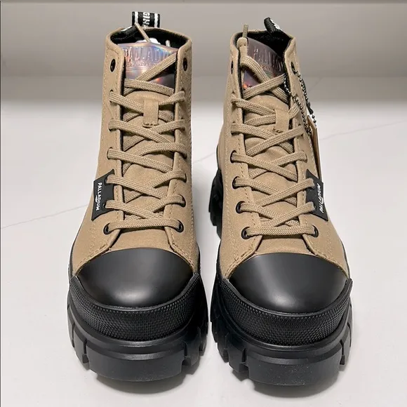 Palladium Revolt HI TX Tan and Black High-Top Boots - 6.5 NIB