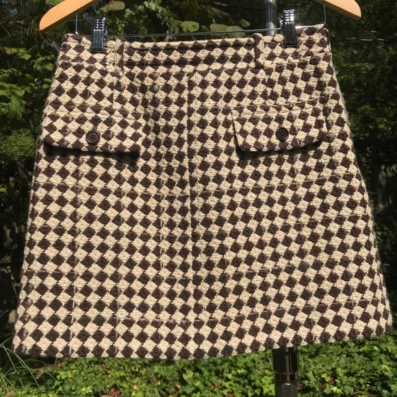 Paul &amp; Joe Sister Wool Tweed Houndstooth Skirt France