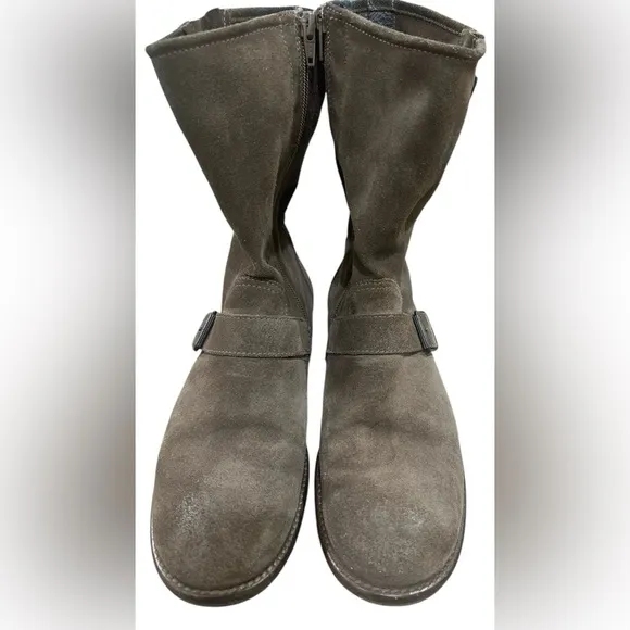 Paul Green boots buckle suede biker riding  sz 6.5 gray 9 US B9