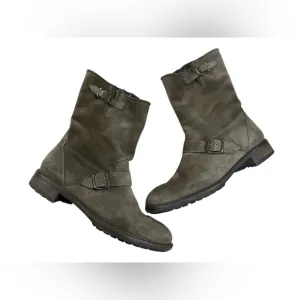 Paul Green boots buckle suede biker riding  sz 6.5 gray 9 US B9