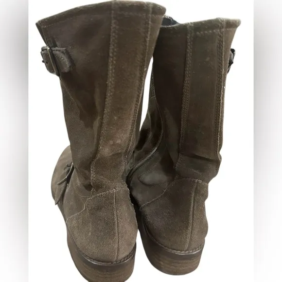 Paul Green boots buckle suede biker riding  sz 6.5 gray 9 US B9