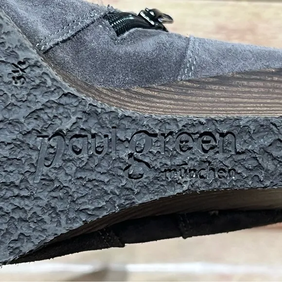 Paul Green Grey Suede Wedge Boots