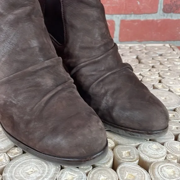 Paul Green Jano Brown Suede Chunky Heel Chelsea Slouchy Ankle Boots 9.5