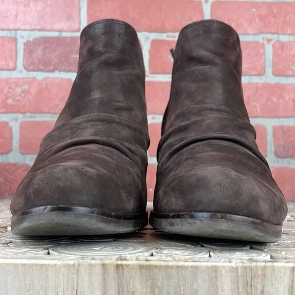 Paul Green Jano Brown Suede Chunky Heel Chelsea Slouchy Ankle Boots 9.5