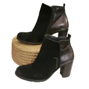 Paul Green leather and suede heeled ankle booties US size 6
