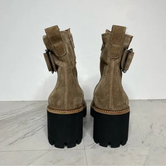 Paul Green Taupe Suede Buckle Lug Sole Boot 5 / 7.5