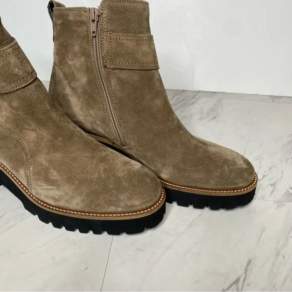 Paul Green Taupe Suede Buckle Lug Sole Boot 5 / 7.5