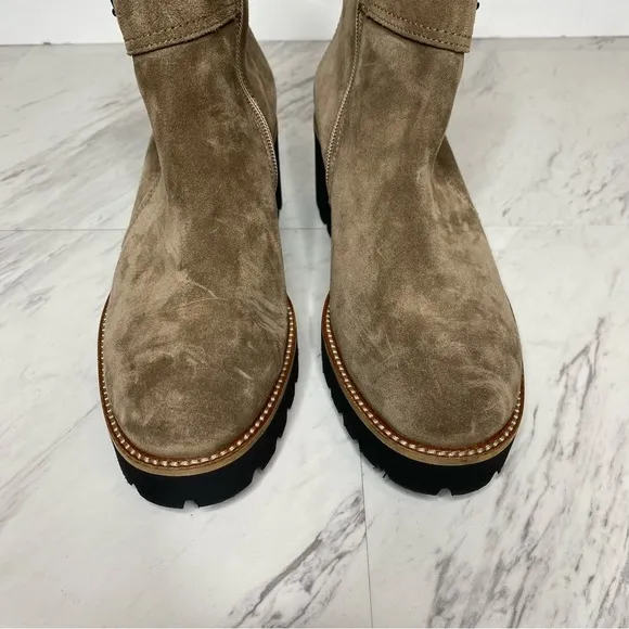 Paul Green Taupe Suede Buckle Lug Sole Boot 5 / 7.5