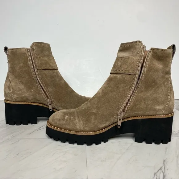 Paul Green Taupe Suede Buckle Lug Sole Boot 5 / 7.5