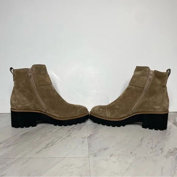 Paul Green Taupe Suede Buckle Lug Sole Boot 5 / 7.5