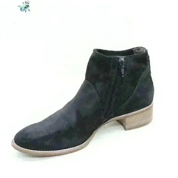 Paul Green Women’s Black Suede Leather Zip Ankle Fashion Boots Size UK 6.5/US8.5
