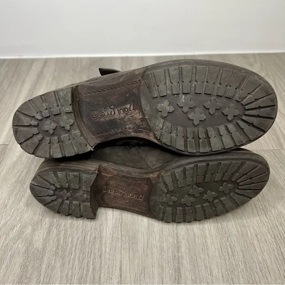 Paul Green Womens Brown Suede Leather Boot Adison Biker Buckle US 8 / 5.5