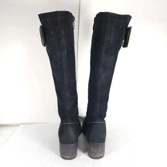 Paul Green Women’s Kendra US8 UK5,5 Knee High Buckle Leather Black Riding Boots