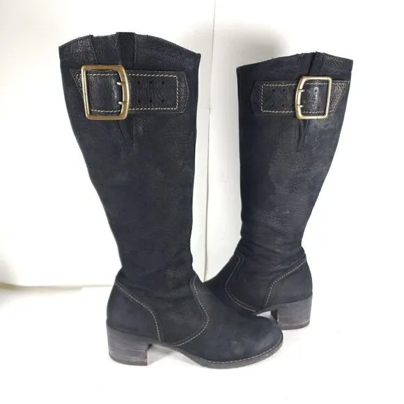 Paul Green Women’s Kendra US8 UK5,5 Knee High Buckle Leather Black Riding Boots