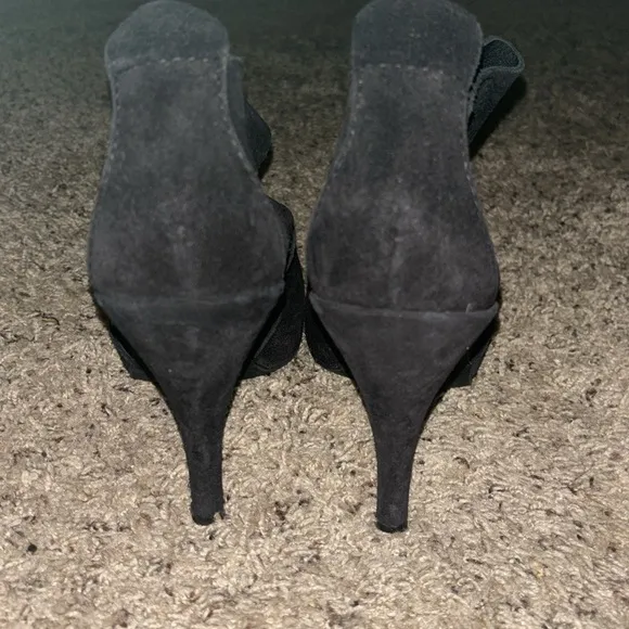 Pedro Garcia Charlie Women's Black Suede Peep Toe Cut Out Booties Size 40 1/2