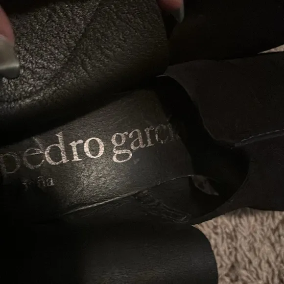 Pedro Garcia Charlie Women's Black Suede Peep Toe Cut Out Booties Size 40 1/2