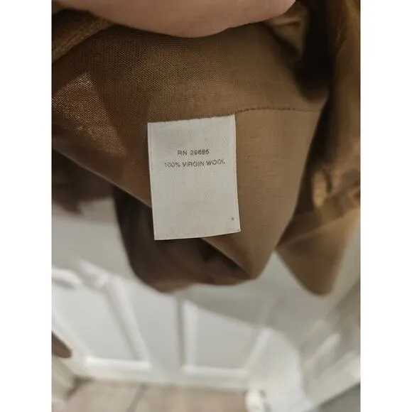 Pendleton Women's 100% Virgin Wool Collar Blazer, Camel Tan, Size 16W