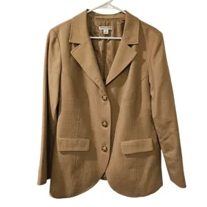 Pendleton Women's 100% Virgin Wool Collar Blazer, Camel Tan, Size 16W