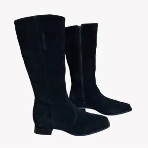 Pertti Palmroth Suede Riding Boots Black Size 8.5