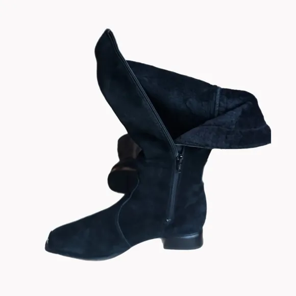 Pertti Palmroth Suede Riding Boots Black Size 8.5