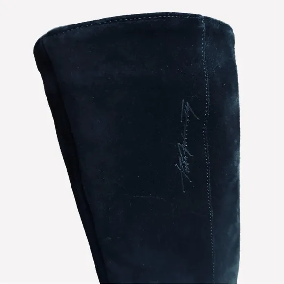 Pertti Palmroth Suede Riding Boots Black Size 8.5