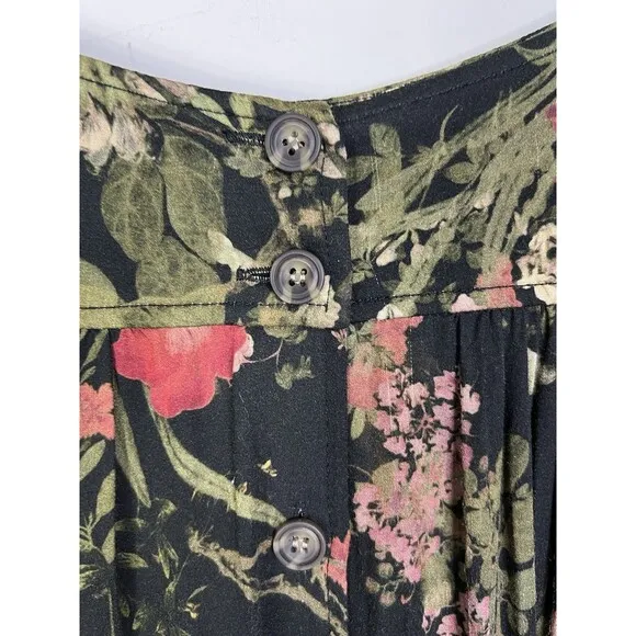 Peruvian Connection Bloomsbury Maxi Skirt – Size 8 – Black Floral Boho