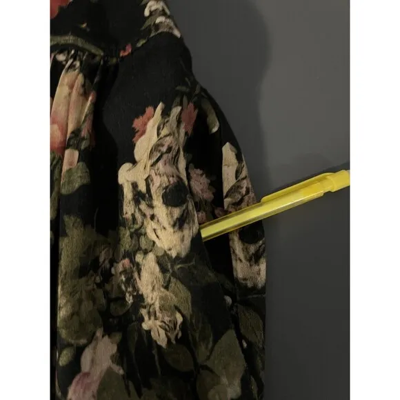 Peruvian Connection Bloomsbury Maxi Skirt – Size 8 – Black Floral Boho