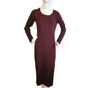 Peruvian Connection Pima Cotton‎ Deep Burgundy Maxi Dress Size S