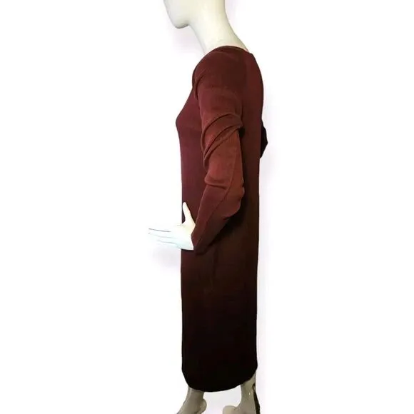 Peruvian Connection Pima Cotton‎ Deep Burgundy Maxi Dress Size S