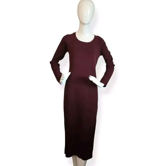 Peruvian Connection Pima Cotton‎ Deep Burgundy Maxi Dress Size S