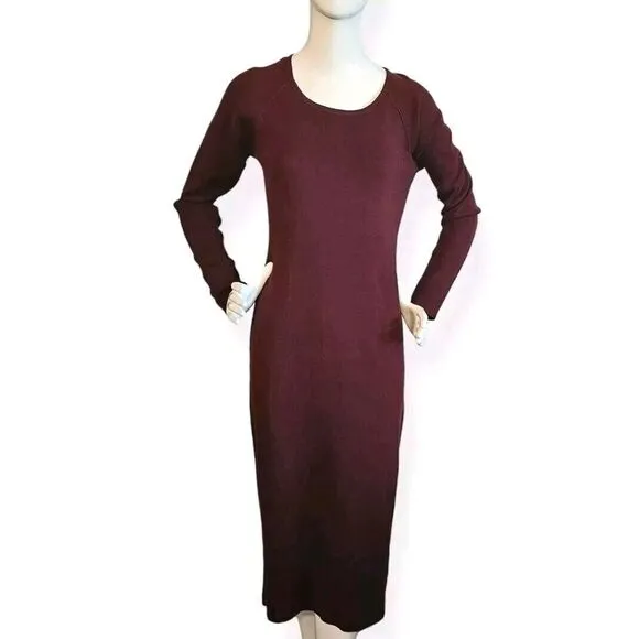 Peruvian Connection Pima Cotton‎ Deep Burgundy Maxi Dress Size S