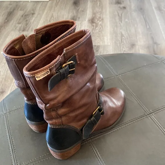 Pikolino Brown Leather Slouch Boots Size 6