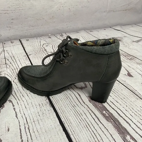 Pikolinos Boots Womens Size 11 Connelly W3E-7609c1 Lead Gray Block‎ Heel Tie