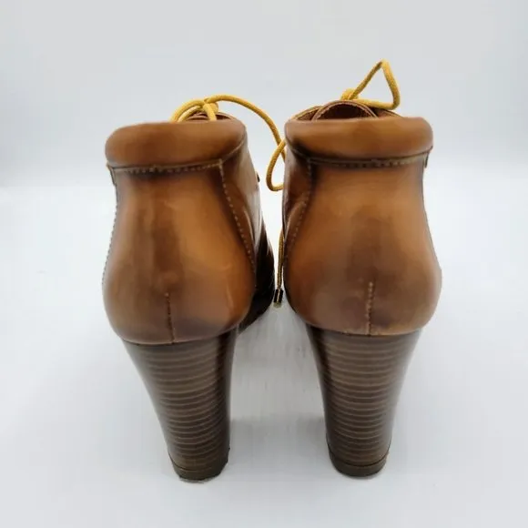 Pikolinos Leather Ankle Boots High 3.5&quot; Chunky Heel Women's Sz 40 /9.5  Spain