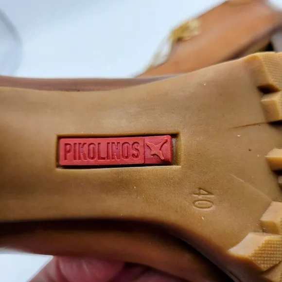 Pikolinos Leather Ankle Boots High 3.5&quot; Chunky Heel Women's Sz 40 /9.5  Spain