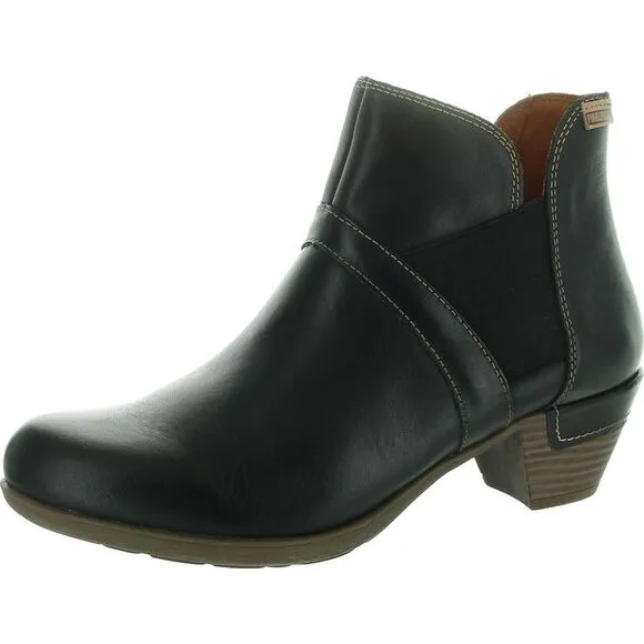 Pikolinos Womens Rotterdam 902 Black Zipper Leather Ankle Boots NWOB