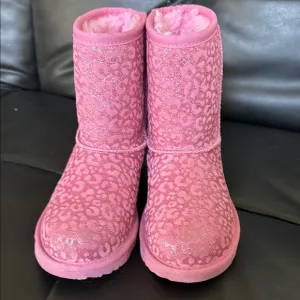 Pink Glitter Kids Boots