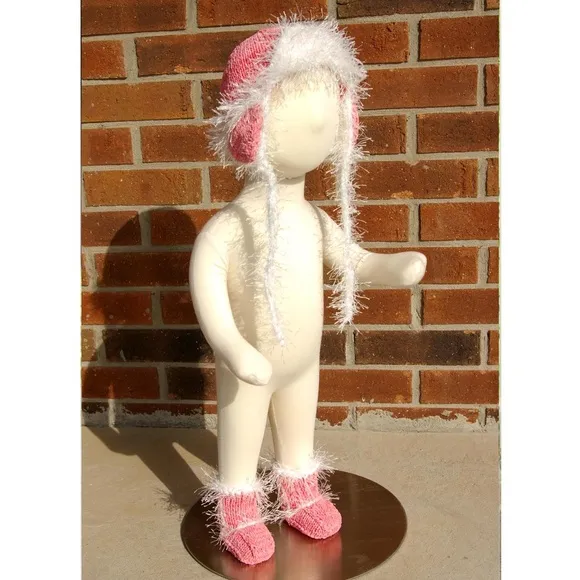 Pink Suede Ugg Boots and Aviator Hat – 0-3 Months